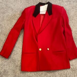 Wool red and black blazer